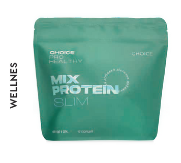 МІХ PROTEIN SLIM CHOICE PRO HEALTHY (поживний низькокалорійний коктейль із концентрованим білком, ферментами та 12 потужними природними жироспалювачами), 15 порцій / 405 г 812004 фото